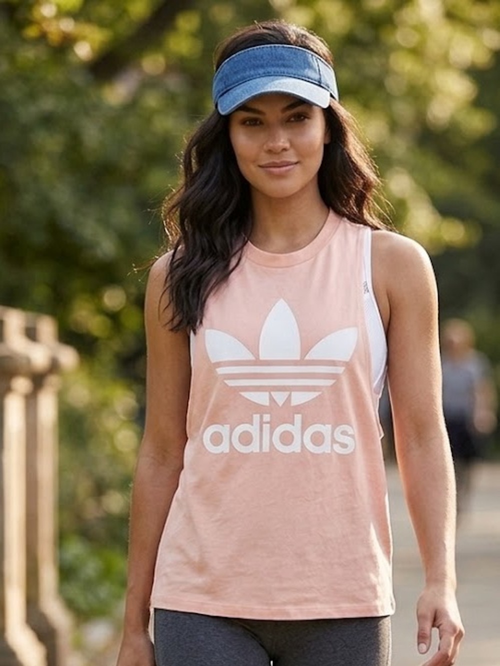 Adidas  Pink Trefoil Muscle Tank with White Logo